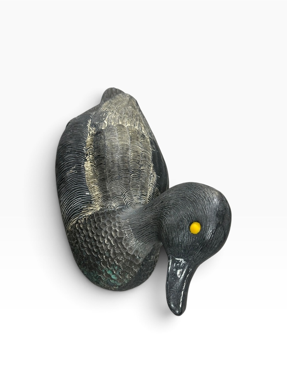 Vintage Flambeau Bluebill Diver Duck Decoy Inscribed Keel Cabin Bar Decor